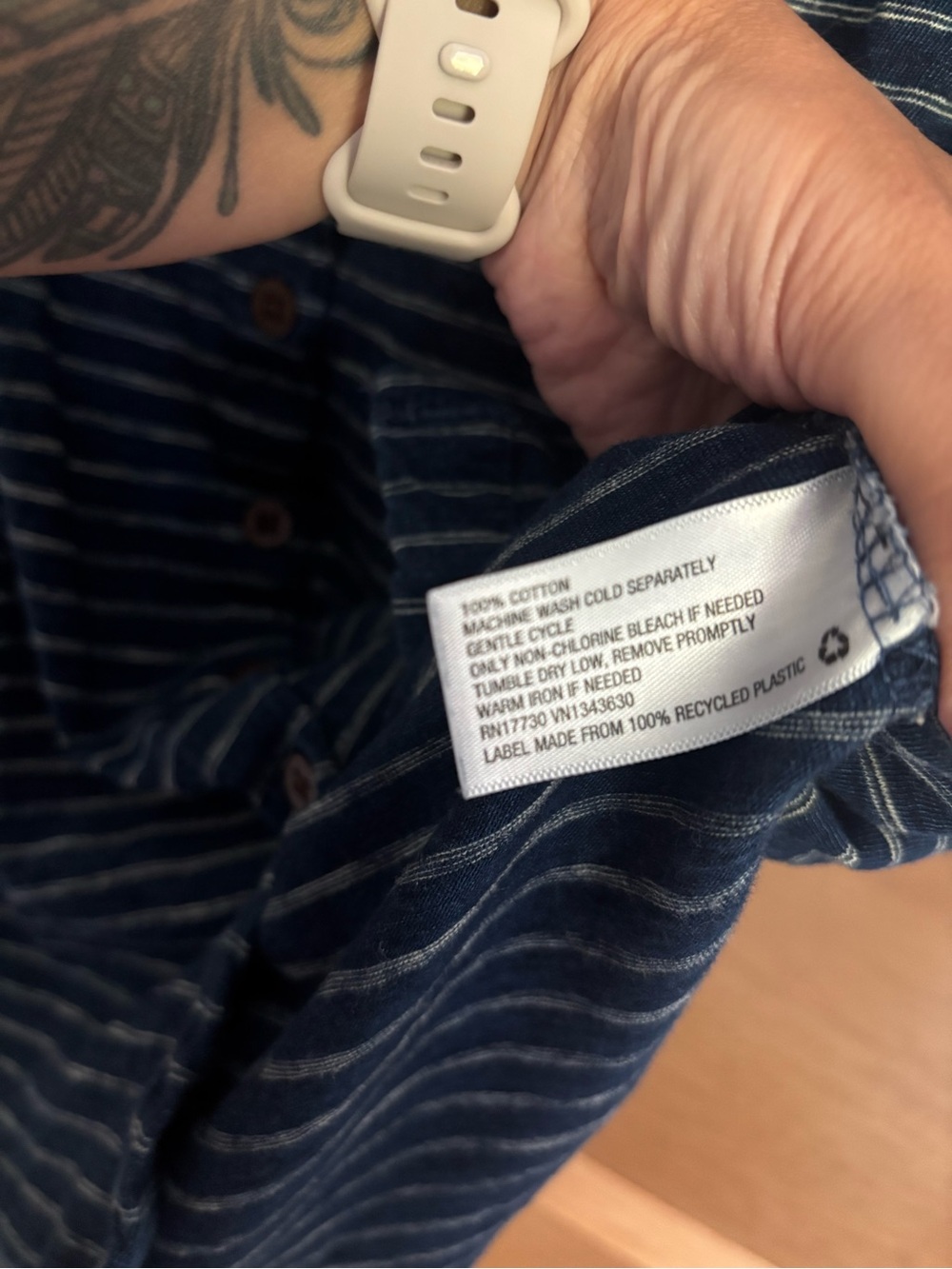 Universal Thread Striped Navy Button-Front Tank Top - Picture 12 of 12